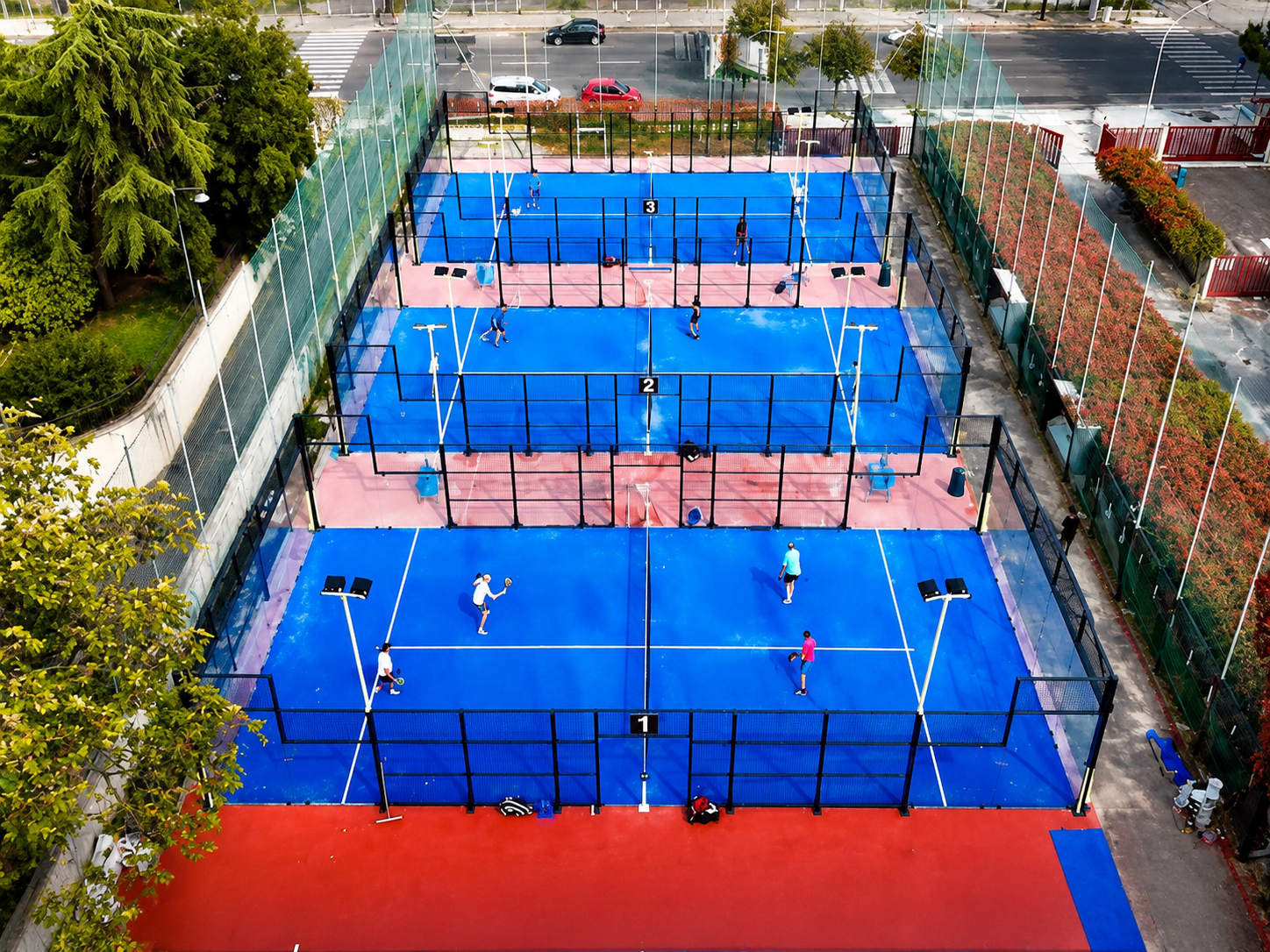 Vista aerea dei campi da padel